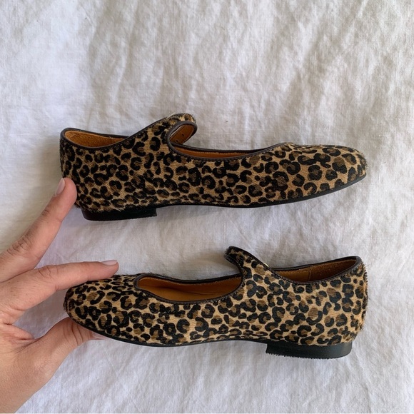 Petit Sezane Paula Ballerinas Mary Jane Flats Pony Leopard Print Toddler Kids - Picture 5 of 10